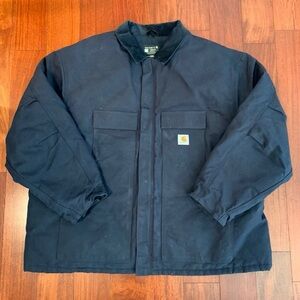 Carhartt mens Loose Fit Firm Duck Insulated Chore Coat Dark Navy